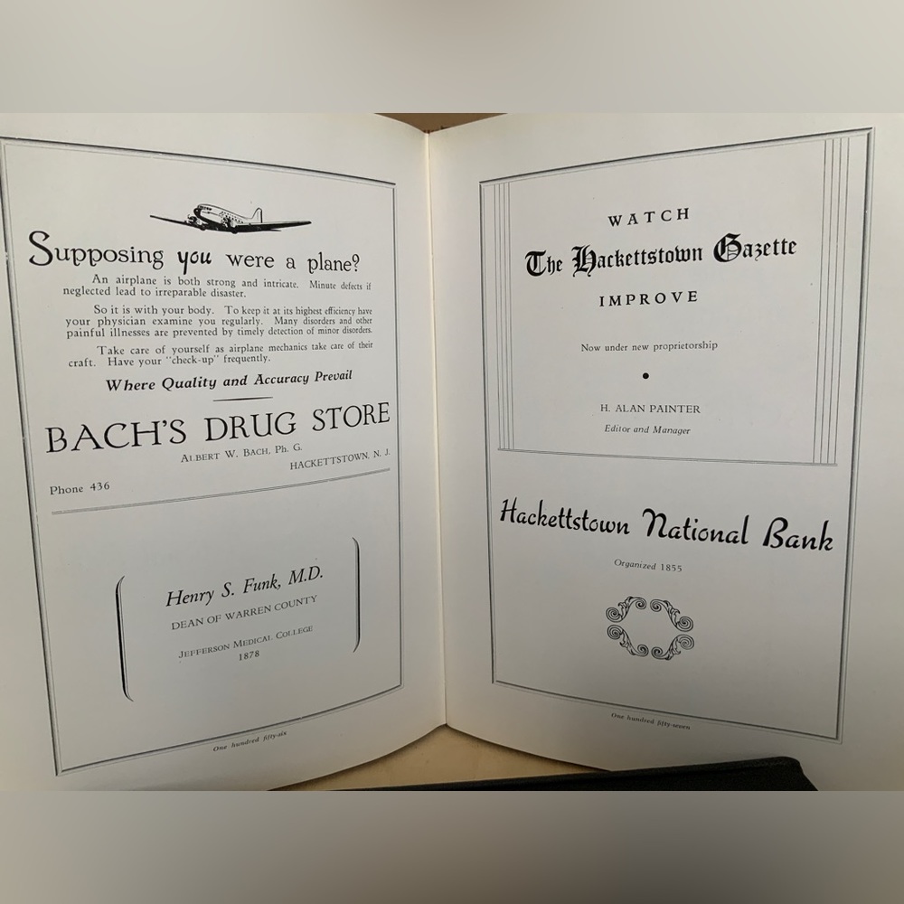 WW II era,  HACKETTSTOWN NJ HIGH SCHOOL YEAR BOOKS - Picture 16 of 16